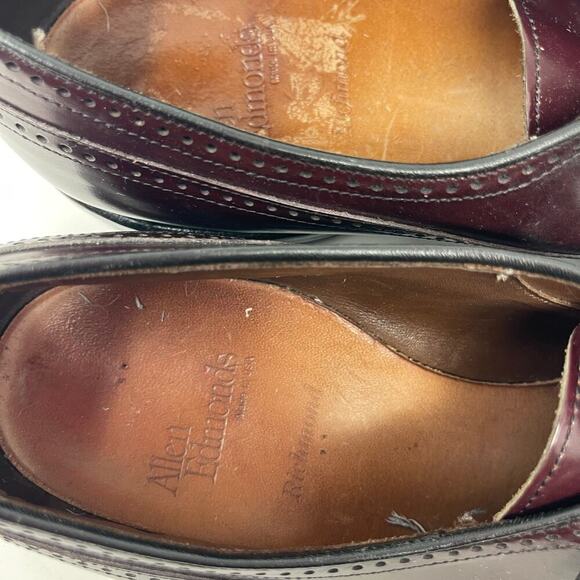 Allen Edmonds Richmond Mens Size 11 Oxford Wingtip Burgundy Leather Shoes main image 6